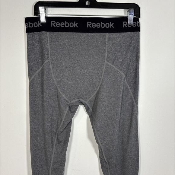 Reebok Compression Base Layer Athletic Leggings Pants Gray Men Large Cold Gear - Picture 5 of 7